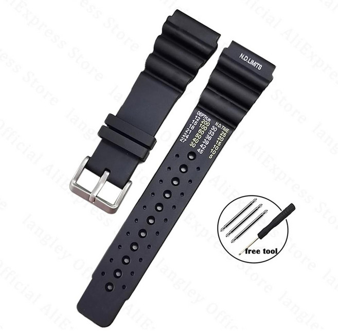 ND 제한 다이버 고무 실리콘 스트랩 20 24mm 스포츠 시계 밴드 for Seiko Citizen Promaster Ghost Resin B