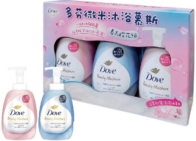 Dove 多芬 微米沐浴慕斯 春天櫻花組, 540g, 3個