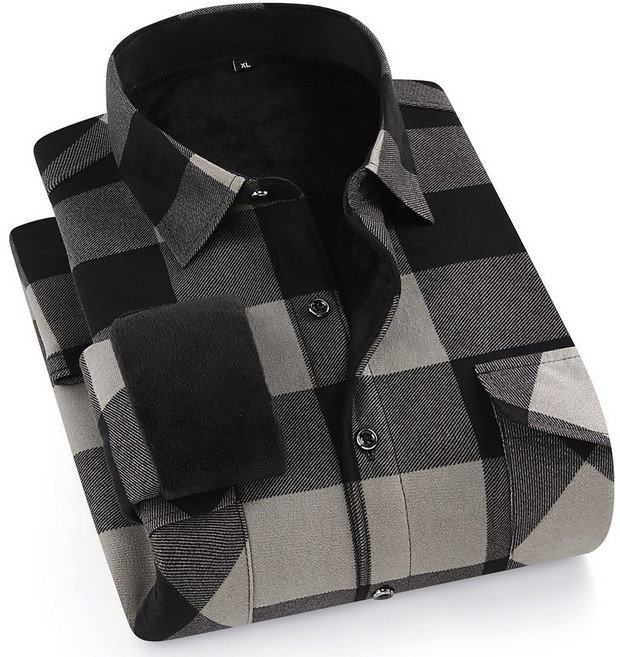 Tansiling 남성용 캐주얼 리탄 체크 셔츠 긴팔 세미오버핏 남방