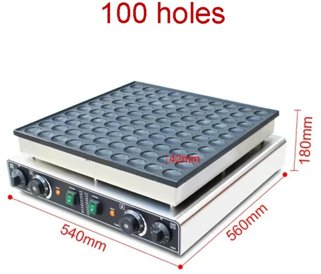 붙지 않는 미니 전기 와플 메이커 팬케이크 에게트 머신 주방 베이킹용 컴팩트 와플 포트 220V, 02 EU, 01 빠른, 02 220V    100 holes
