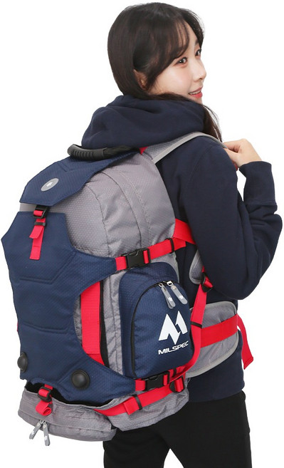 MILSPEC 성인 인라인스케이트 가방 어른용 스포츠 백팩, NAVY, 1개