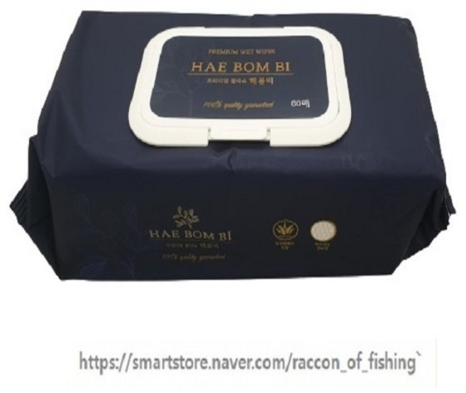 [메이비존-mz]해봄비 프리미엄 물티슈 도톰한 엠보싱 원단 캡형 60매, 1개, 60