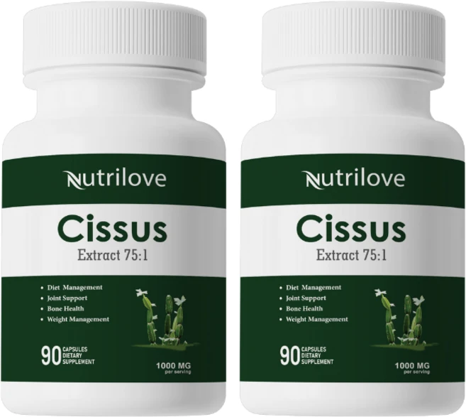 Nutrilove Cissus Quadrangularis 1000mg 고농축 75배 히말라야의 시서스 추출 파우더 캡슐에 케토스테로이드 20% 함유 90캡슐/병, 2개, 90정 - 쿠팡