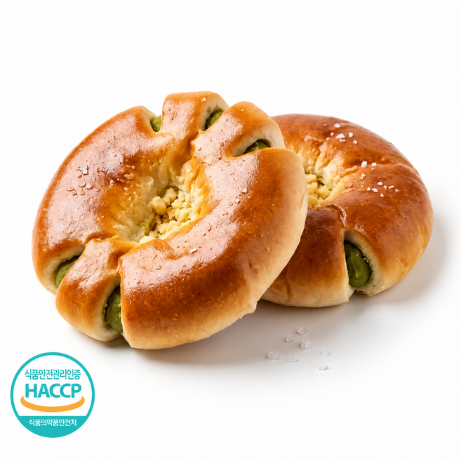 국내산 수제 통밀빵 완두빵 개별포장, 5개, 90g