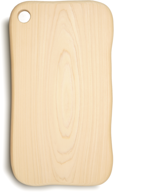 BOUMBI 히노끼 편백나무 통원목 무절 웨이브도마, 1개, 편백