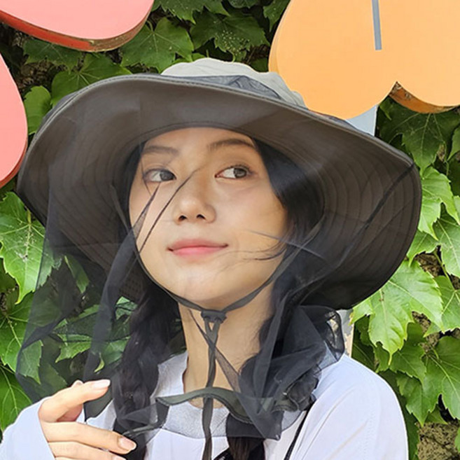 모이소 날파리모자 방충망 양봉 벌망 방충망 낚시 등산 벌초, 차콜