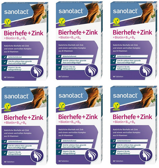 자노탁트 비오라보 비어헤페 맥주효모+아연 60정 6개세트