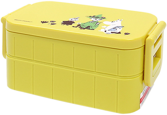 무민 스모키 컬러 2단 도시락 어린이 간식 찬합 소풍 여성 직장인 다이어트 도시락통 귀여운 캐릭터 항균, 단품, 1개