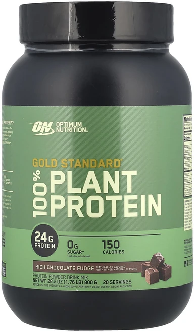 Optimum Nutrition Gold Standard 100% Plant Protein 리치 초콜릿 퍼지 800g(1.76lb), OptimumNutritionGoldStandard10, 800g, 1개 - 쿠팡