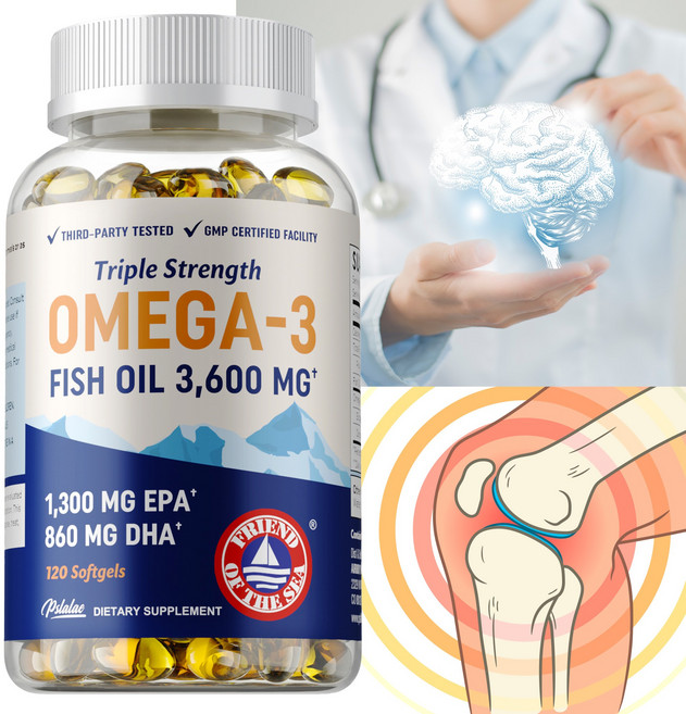 Pistalae 三倍濃度 Omega-3 魚油 3600mg 120粒軟膠囊, 60組