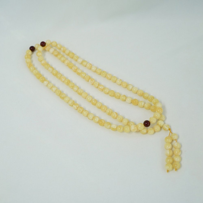 호박 불교 팔찌 108 차량 염주 원석, 108염주, 1개