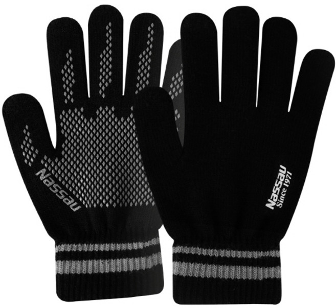 낫소 스마트 니트장갑 NWT-V23SBG 블랙/그레이, 블랙, 1세트