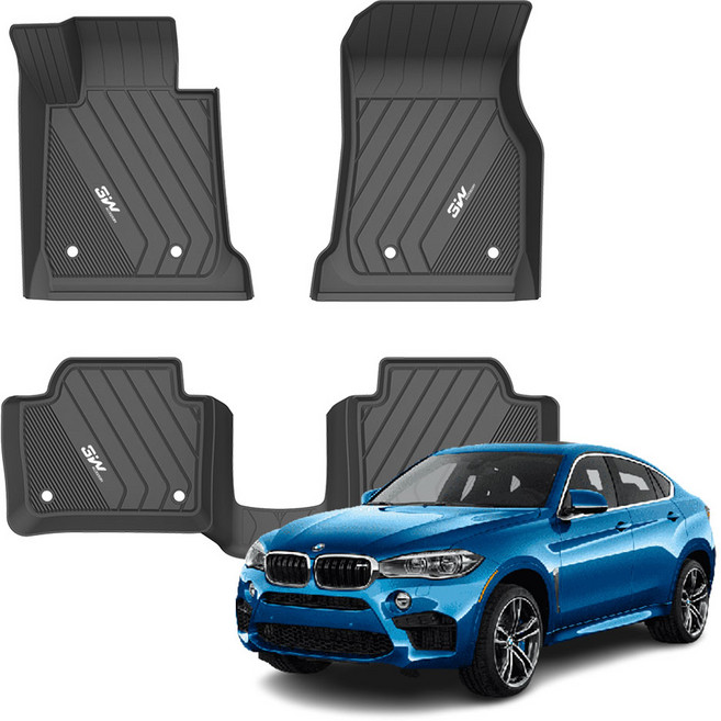 BMW X6 F16 3W 에코라이너 TPE 카매트 3D 5D 6D 2014.12 ~ 2019.11, 3W 에코라이너 1+2열+보조라이너 세트, 보조라이너 1+2열 라이트_그레이