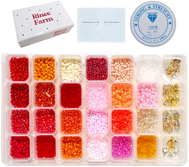 리니팜 올인원 비즈 공예 세트 키링 팔찌 만들기, 틴트, 1세트