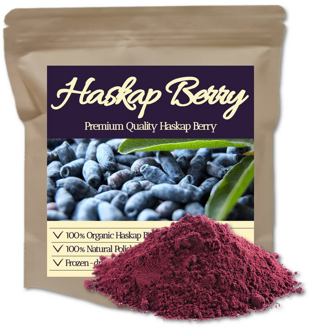 [한정수량] 100% 폴란드산 동결건조 하스카프 베리 분말 60g 구성, 1개