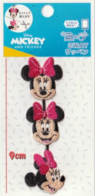 디즈니 미니 자수 와펜 2way 와펜 3p