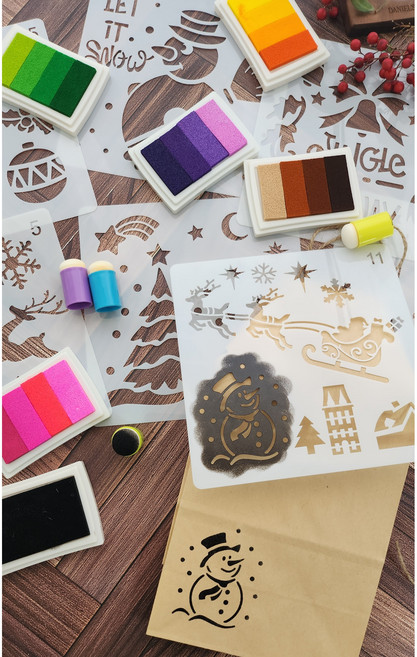 [빛나니라니]크리스마스 스텐실도안 재사용가능 (16피스), 1개