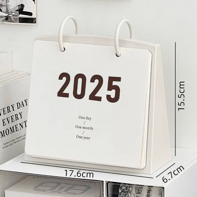 2024 2025 日曆 月曆 奶白色（24年當月-25年12月）, 奶白色（24年當月-25年12月）,ins計劃檯曆, 1個