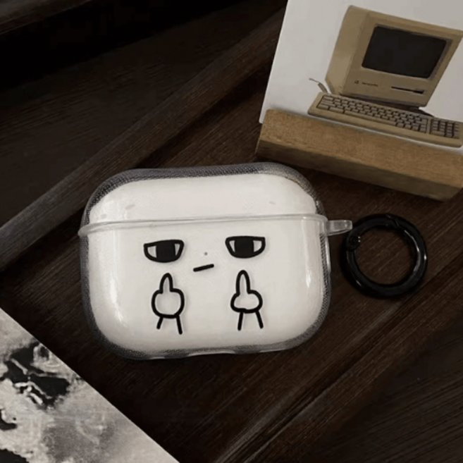 흥해 에어팟 프로3 귀여운 케이스, 1개, 투명, 법규