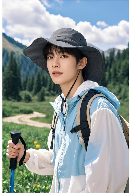 KDCO 남녀공용 등산모자 아웃도어 버킷햇 벙거지 자외선차단, 베이지