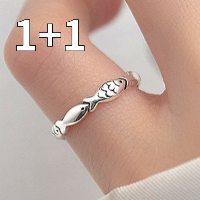 하루랩 물고기반지 우정 반지 실 레이어드 애끼 실버 행운