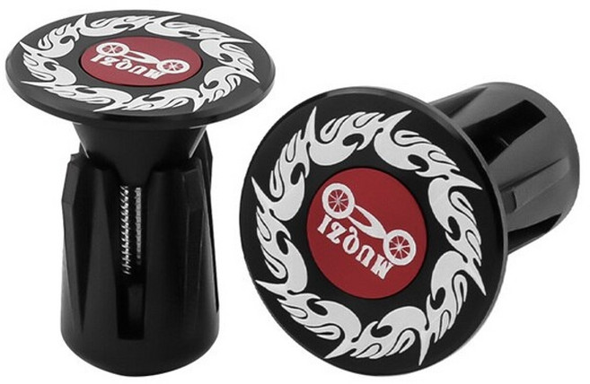 Inner bar end 이너바 엔드 핸들 그립 헨들 바 자전거 muqzi 플러그 캡 cap for road mountain bmx mtb Bicycle, 검정 빨강, 1개