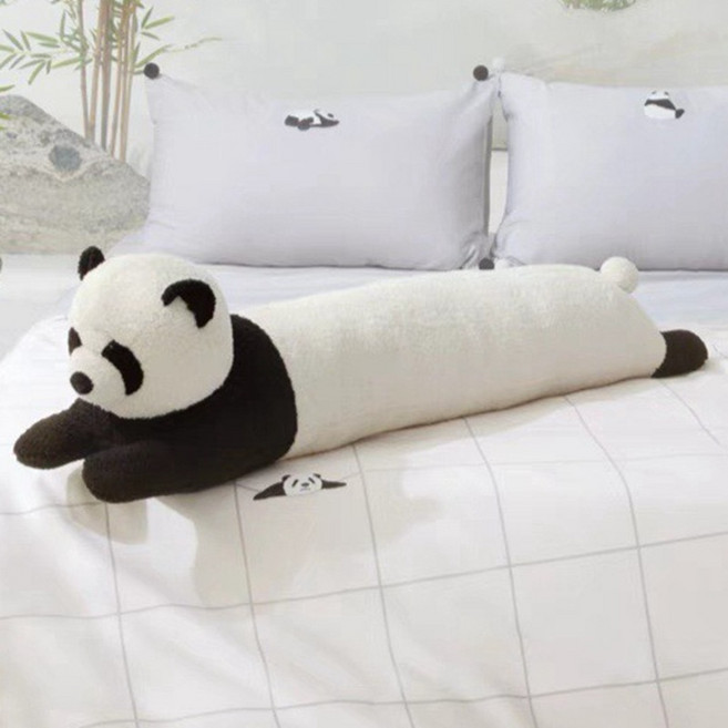 긴 바디필로우 수면용 블루캣 인형 귀여운 토끼 다리 끼기 인형 플러시 소파 쿠션 허리 받침, 120cm1kg, 팬더 뿅뿅