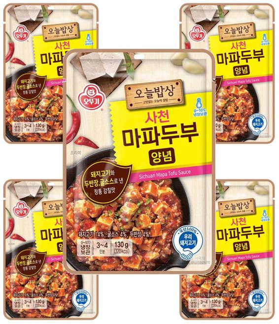 오뚜기 오늘밥상 사천마파두부양념 130g 5개