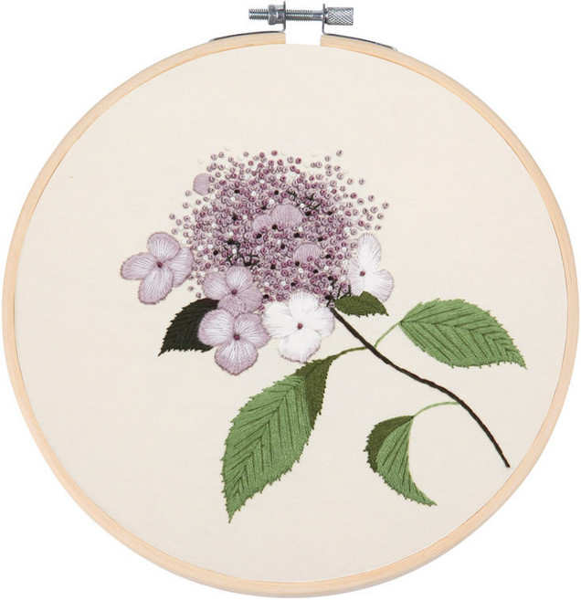 프랑스 자수 DIY 키트 도안 꽃액자 세트 십자수 패키지, 06,베이지수국, 1개