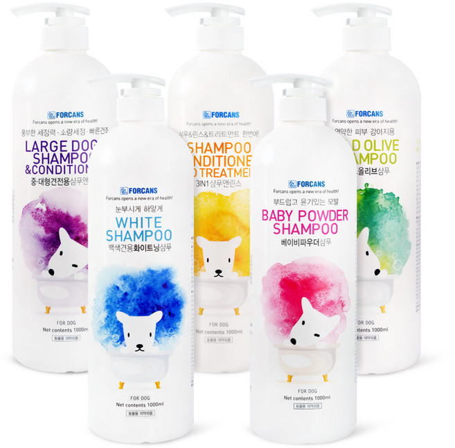 포켄스 포비스 반려동물 대용량 1000ml 샴푸, 중대형견, 1개