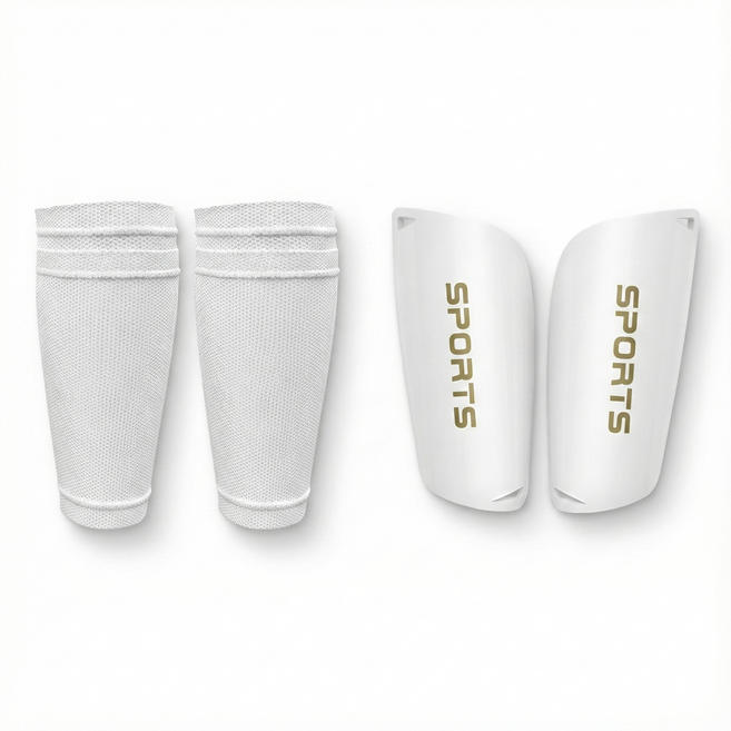 젠블리스 축구 풋살 정강이 보호대 신가드+슬리브, 화이트, 1개