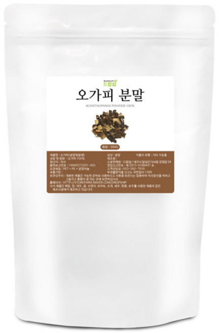 오가피 분말(국산) 300g 오가피 가시오가피 분말 가루 선식 반죽 한방 약재 건강 차, 1개