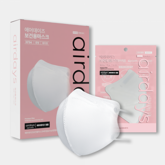 [트라이크코리아] 에어데이즈 KF94 새부리형 마스크 중형 화이트 50매, 10개입, 5개
