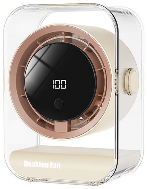Giilight 100단 대풍량 저소음 써큘레이터 무선 탁상용 선풍기 360도 회전 LED 디스플레이, 흰색, 신형