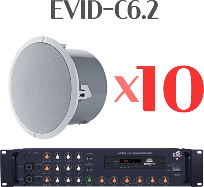 EV EVID-C6.2 실링스피커 매장용 사무실스피커 MC6D610 매장 스피커 세트