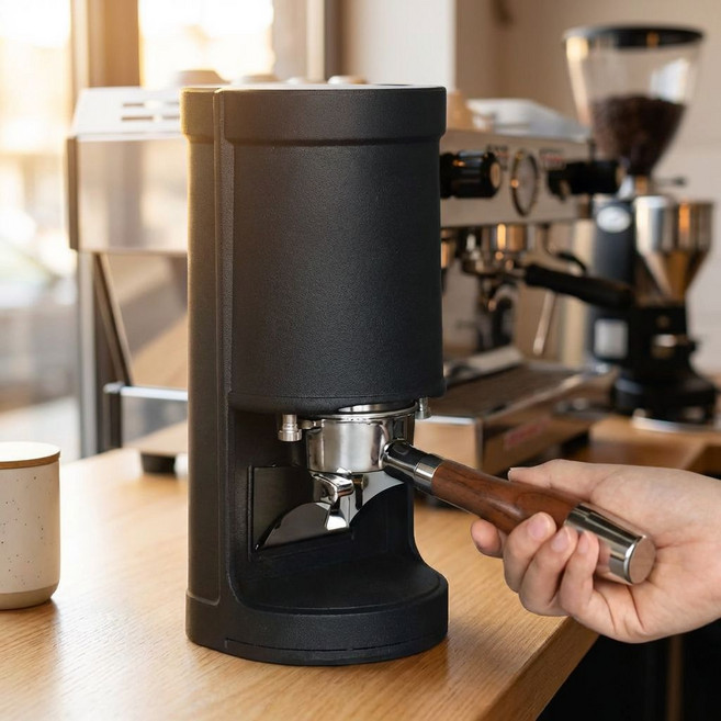 GTOB 커피 자동탬핑기 자동 템핑기 오토 탬핑기 템퍼 탬퍼, 화이트 플랫탬퍼