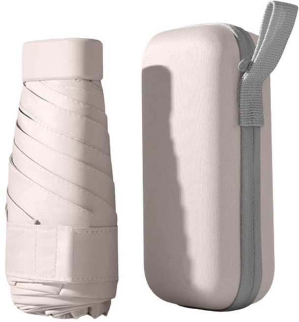 초경량 파스텔 미니 골프 양우산 200g + 하드 케이스 세트, 베이지, 1세트