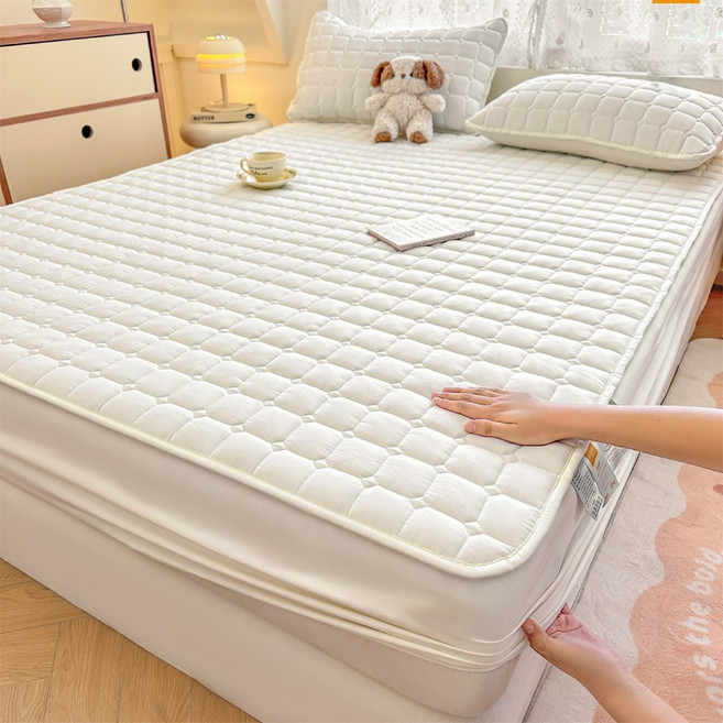 Tooliva 방수 누빔 매트리스 커버 항균 침대커버 퀸 킹 싱글 고정밴드