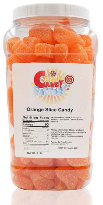 Sarah's Candy Factory 젤리 사라의 캔디 오렌지 슬라이스 병에 담긴 3파운드, 5파운드 (1팩)
