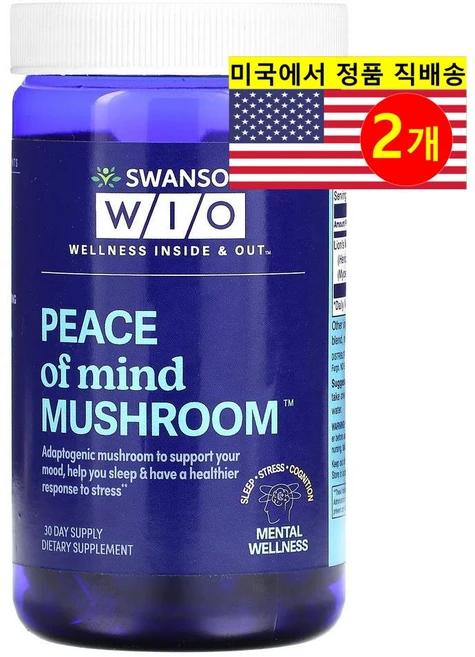 Swanson WIO 피스 오브 마인드 사자 갈기 버섯 추출 500mg Peace of Mind Mushroom, 2개, 30정 - 쿠팡