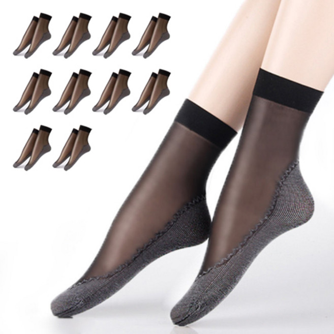 아옴 여성용 데일리 바닥 미끄럼방지 스타킹 10켤레