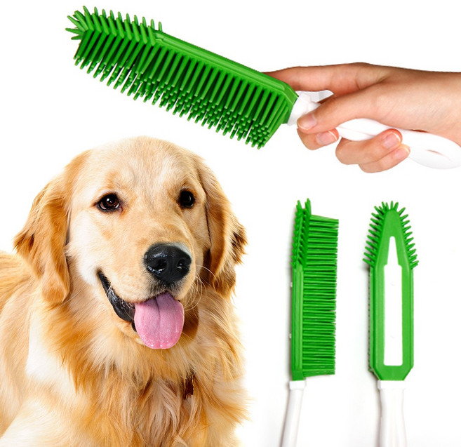 펫토리아 반려동물 다용도 브러쉬 엉킨털 죽은털 제거기 빗 26.5cm, 그린, 1개