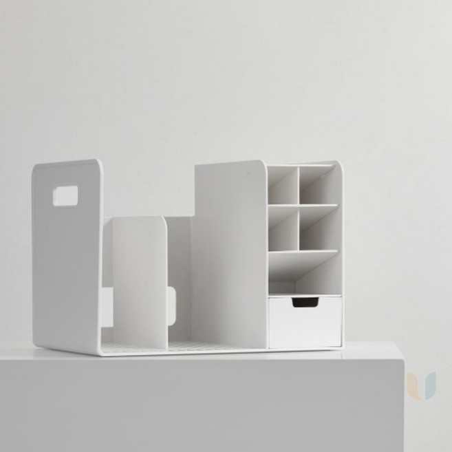 설래임 시스맥스 오거나이저 책상정리 모던컬러 하이브 책꽂이, 2단, 화이트