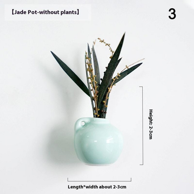 미니 자기 도자기 꽃병 냉장고 자석 DIY 크리 에이 티브 3D 스테레오 홈 장식 꽃병 냉장고 자석 꽃 녹색 식, 02 3