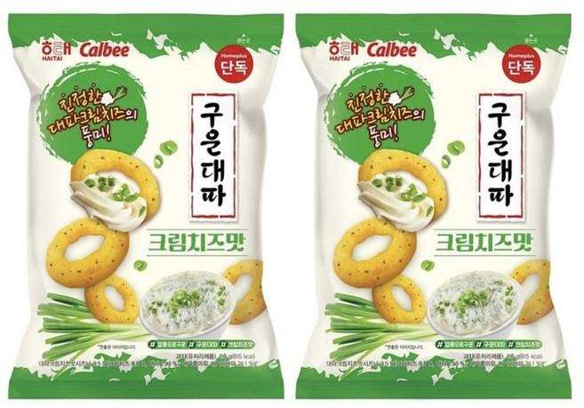 해태 구운대파 크림치즈맛 (사탕증정), 110g, 2개