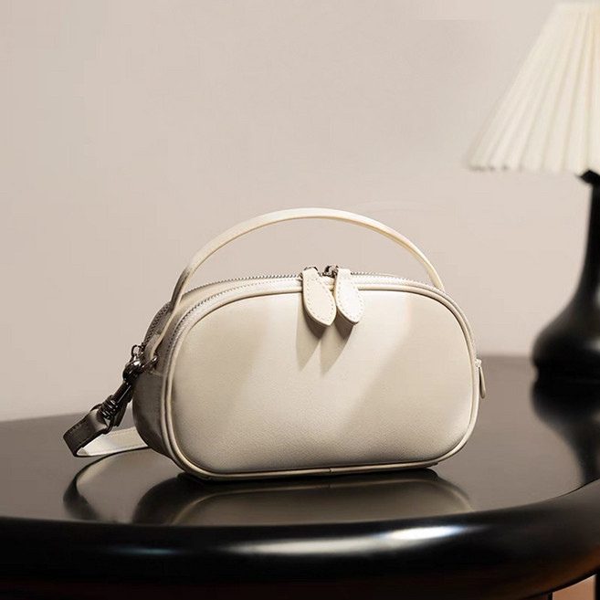 리치모리 천연 소가죽 미니 토트 크로스백