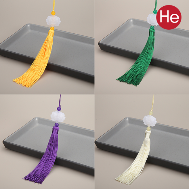 노리개 매듭 장신구 보자기포장 전통 수술 태슬 매듭끈 미니 국화, I, 베이지