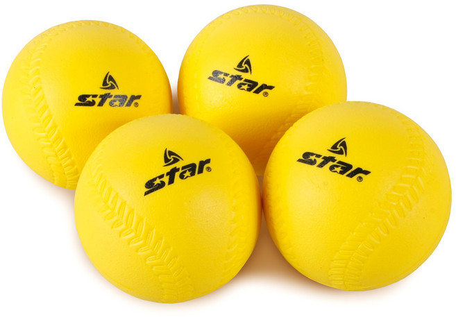 스타 티볼공 4개입1세트 공식 규격공 티볼대회 공인구, 노란색