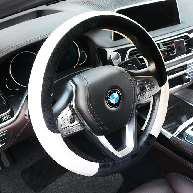 케이더블리 따뜻한 겨울 핸들커버 소프트윈터 370~380mm, 화이트