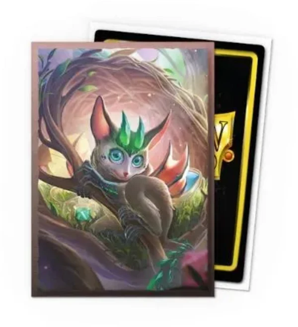 100ct 드래곤 쉴드 브러시 아트 슬리브 듀얼 토너먼트 마법의 PKM 수호자 66x91mm, 14 육군 녹색